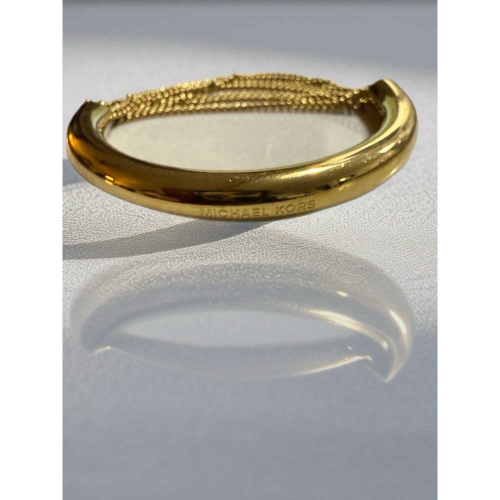 Michael Kors‎ MK Modern Fringe Gold Tone Chain Bangle Bracelet Magnetic Clasp